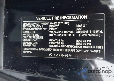 2003 Mercedes-Benz Cl 55 Amg z USA, uszkodzony, nr VIN WDBPJ74J43A035192